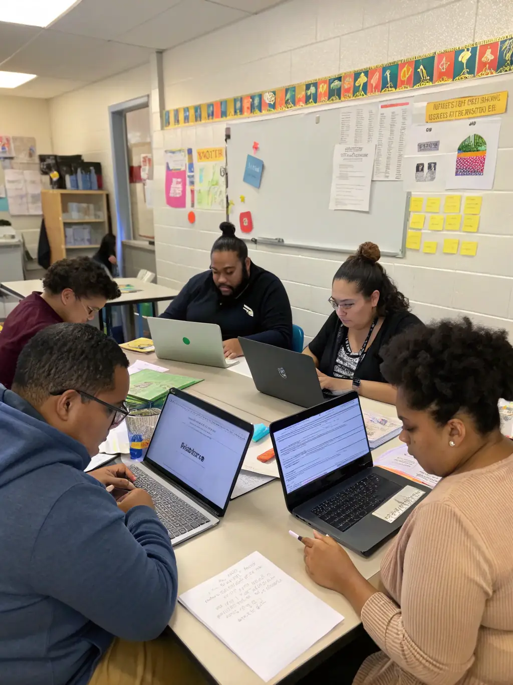 A photograph of a group of parents and teachers collaborating during a FAPEV-organized meeting, emphasizing the importance of community involvement.